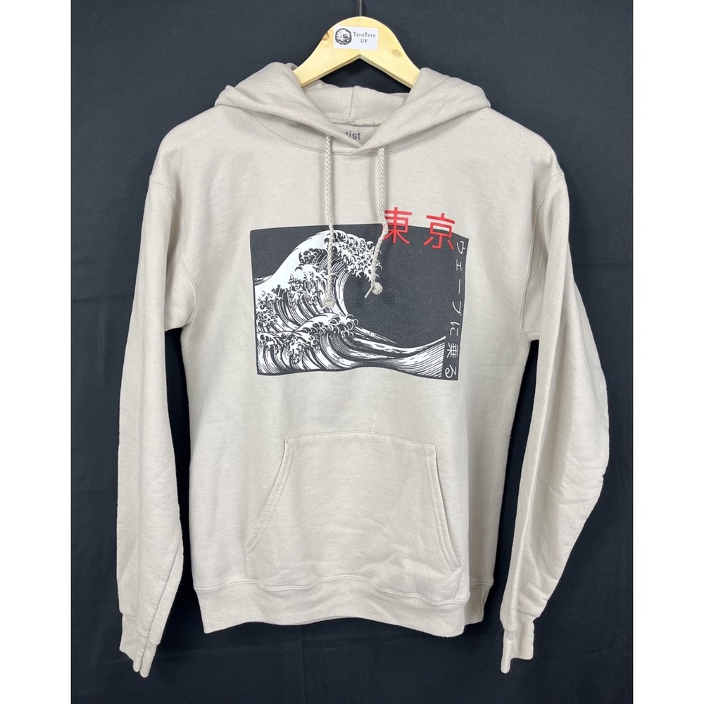 GUC Artist Union Clothing Co Beige Great Wave Tokyo Japanese Graphic Hoodie S